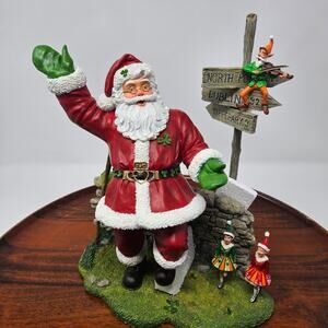Danbury Mint IRISH SANTA STATUE Christmas RARE 10" Ireland leprechaun